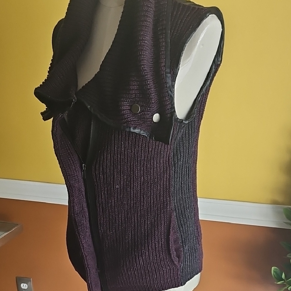 Purple and Black Knit Vest